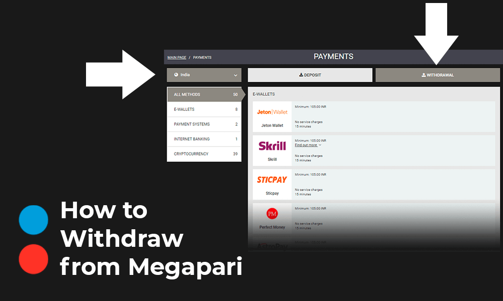 How to withdraw from megapari