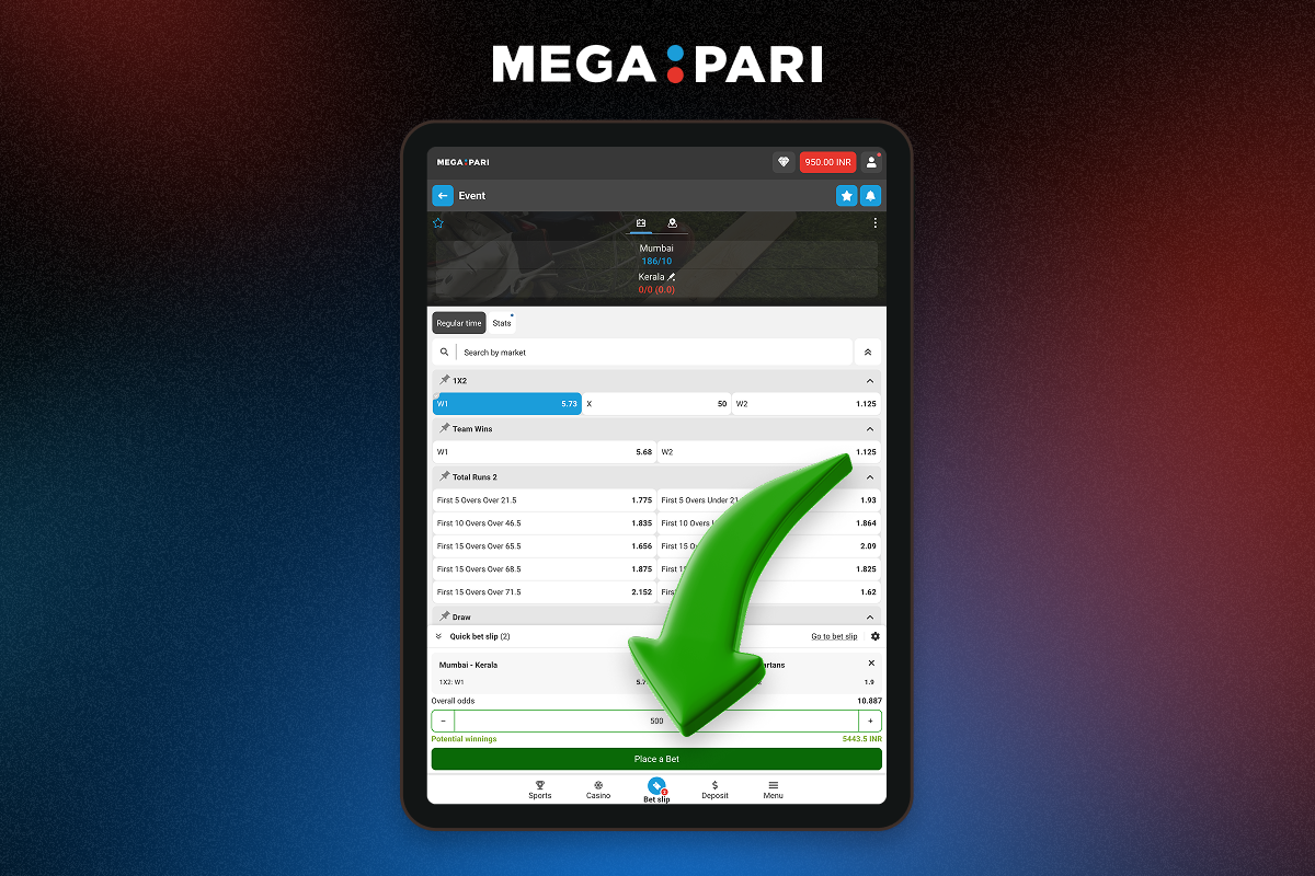 How to place Sports Bets at Megapari in India