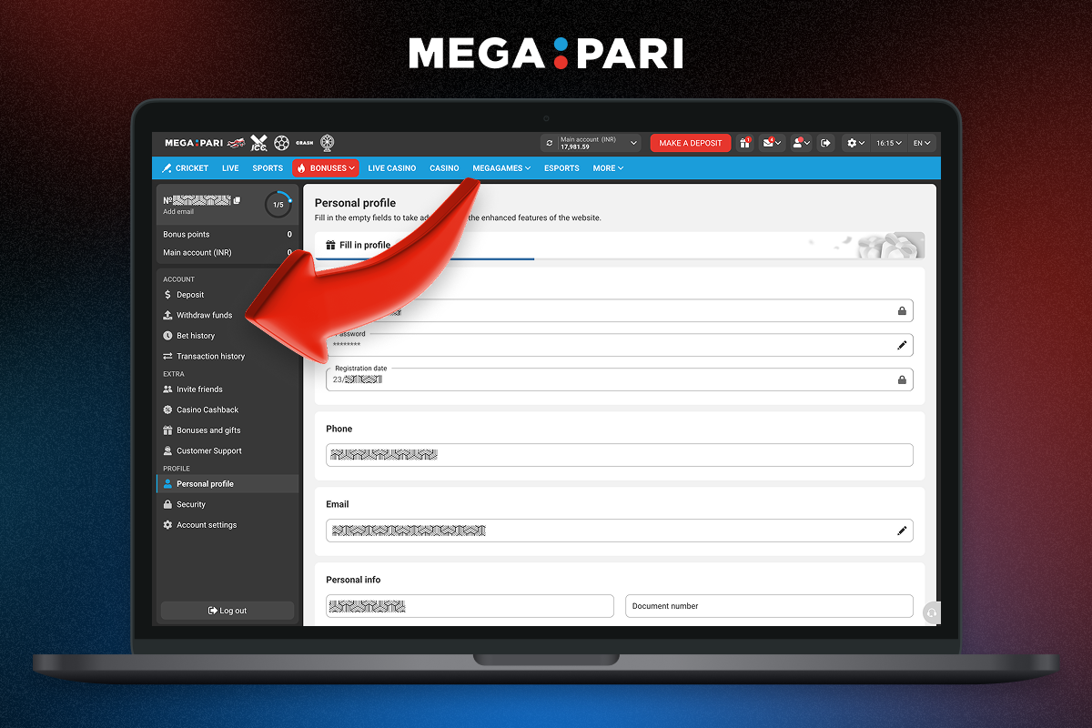 How to withdraw from Megapari in India