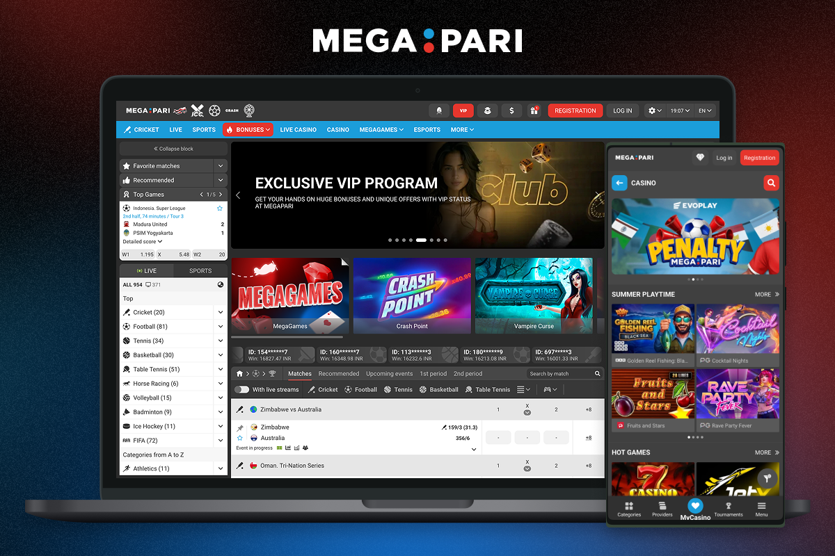 Megapari offers Sports Betting & Online Casino in India