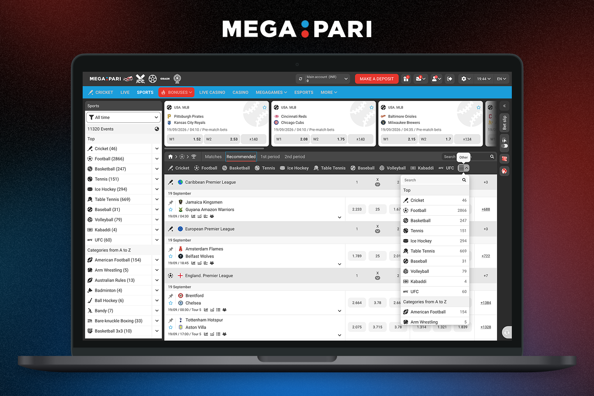 Megapari Sports Betting types