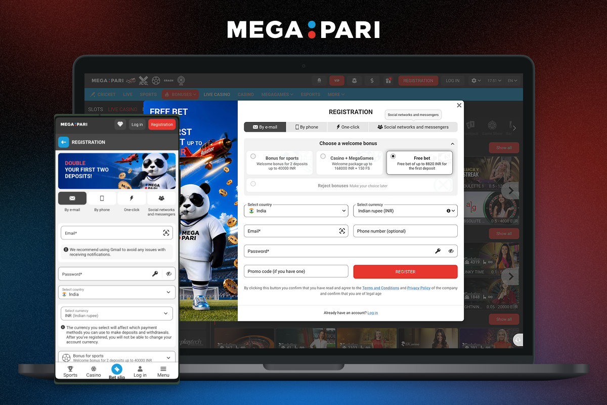 Megapari in India offers several registration options